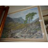 Framed oil on board depicting river scene 'The 3 Sister Of Glen Coe' and 'The River Coe' by