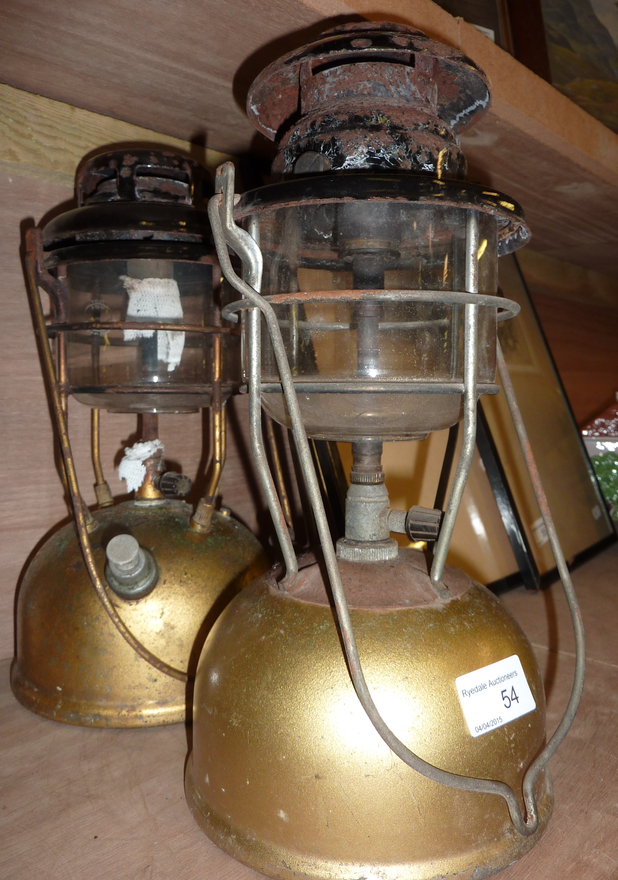 2 brass Tilley lamps