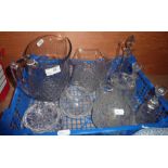 Glass jug, vinegar bottles etc