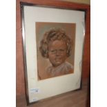 Framed pastel depicting young child signed Plack ?