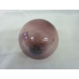 19thC amethyst glass sphere with large pontil mark (approx diameter 8cm)