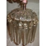 19th/20thC glass hanging light shade with pendants