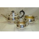 Sheffield silver hallmarked 3 piece tea service with makers mark G.H sugar and milk jug with traces