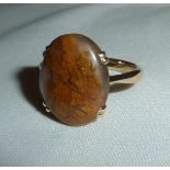 Moss Agate Ring, 3.7gms, Size M