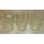 Set of 6 19th/20th C heavy cut glass whisky tumblers