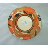 Clarice Cliff small orange chintz bowl with printed back stamp