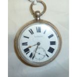 Chester silver hallmaked cased open face pocket watch by W. Crawford Pickering with white enamel