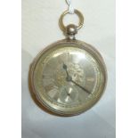 Chester silver hallmarked cased open face pocket watch case number 57303 with engine turned detail