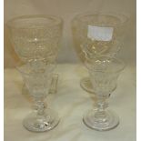 Selection of 19thC and later glassware comprising of a pair of port glasses with etched grape and