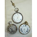 Continental silver cased Acme Lever H Samual Manchester pocket watch, a brass cased pocket watch,