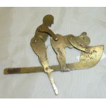 19th C brass erotic novelty mechanical f