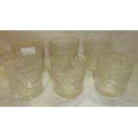 Set of 6 19th/20th C heavy cut glass whi