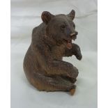 Carved black forest seated bear (height