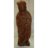 18th/19th C carved oak figure of St. Cat