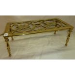19th C brass double trivet stand with fl