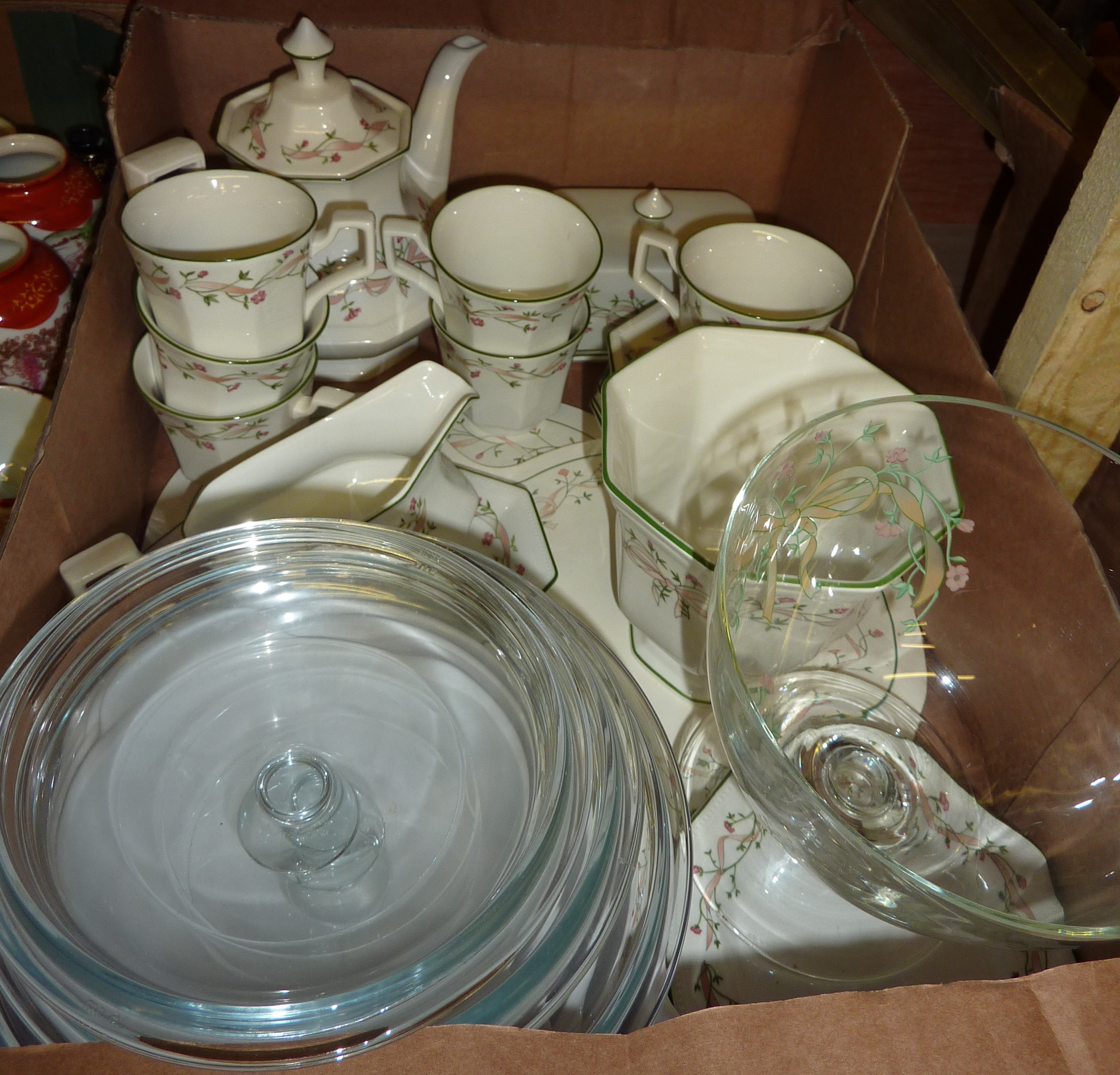 Large selection of 'Eternal Beau' inc tea pot, cups and saucers, gravy boat,