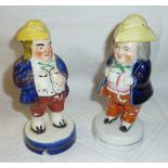 Pair of Staffordshire style 'Peppermen'