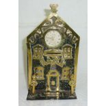 19thC brass and laquered bank money box