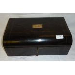 19thC coromandel wood writing box with b