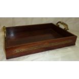 Regency rosewood and brass inlaid servin