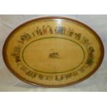 Regency oval tray with painted detail of