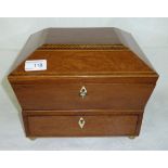 19thC work box with inlaid detail and hi