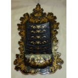 Oriental lacquered and gilt work wall ti