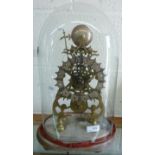 Single fusee skeleton clock with brass f