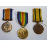 WWI trio comprising of British war medal,