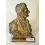 19thC brass head and shoulder profile of Arthur Wellesley, The Duke Of Wellington,