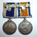 WWI pair comprising of British war medal and Edward VII naval long service and good conduct medal