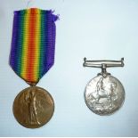 WWI pair comprising of British war medal and victory medal awarded to '26-556PTE.J.G.