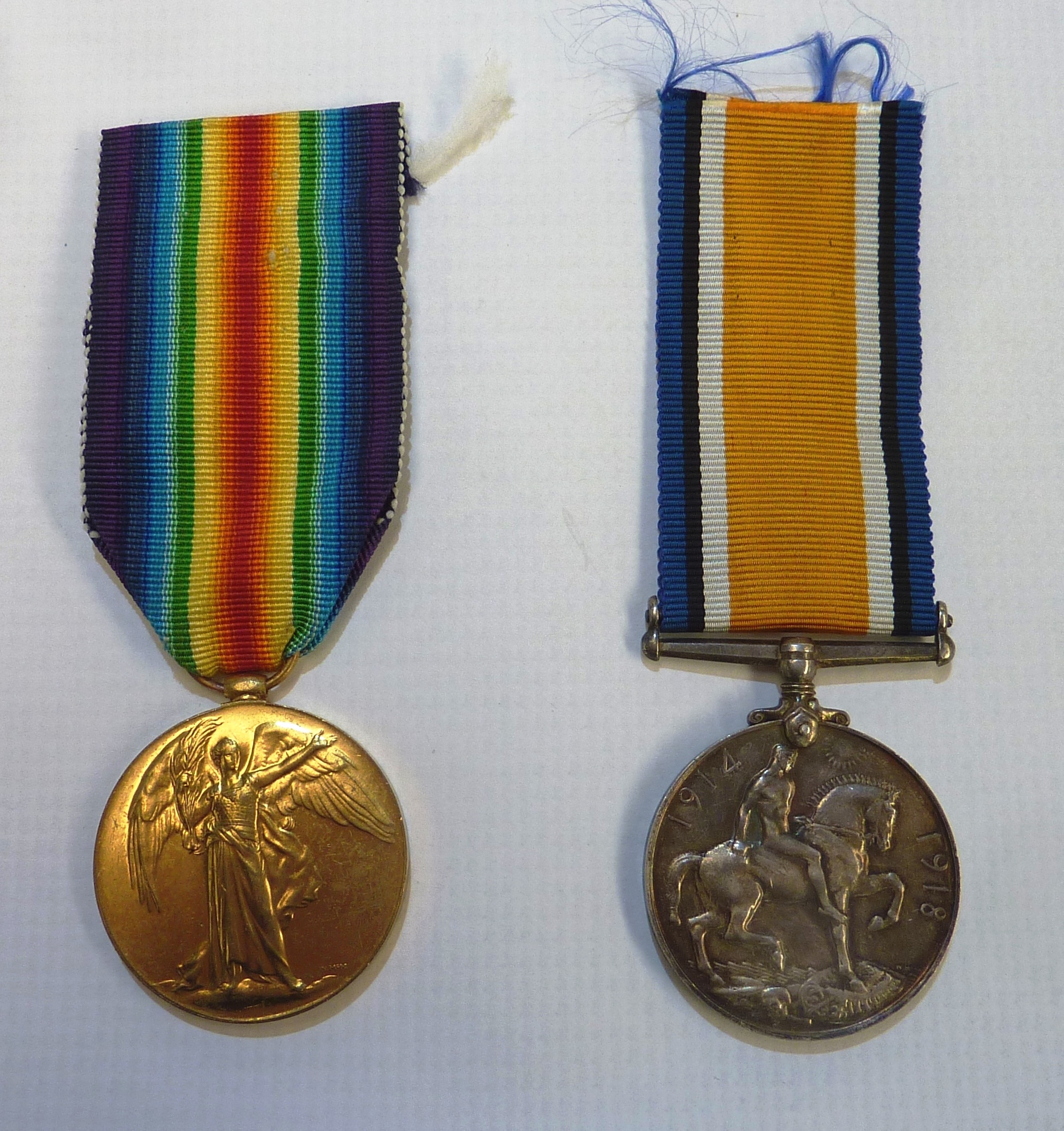 WWI pair comprising of British war medal and victory medal awarded to '419 WKR.V.G.ELAND O.M.A.A.