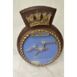 Desk standing naval cast metal unit plaque 'Simbang'