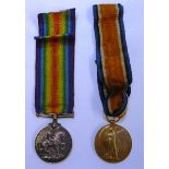 WWI pair comprising of war medal and victory medal awarded to '39355 PTE.G.WIGGLESWORTH W.York.