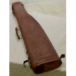 Canvas and leather bound leather mutton gun case