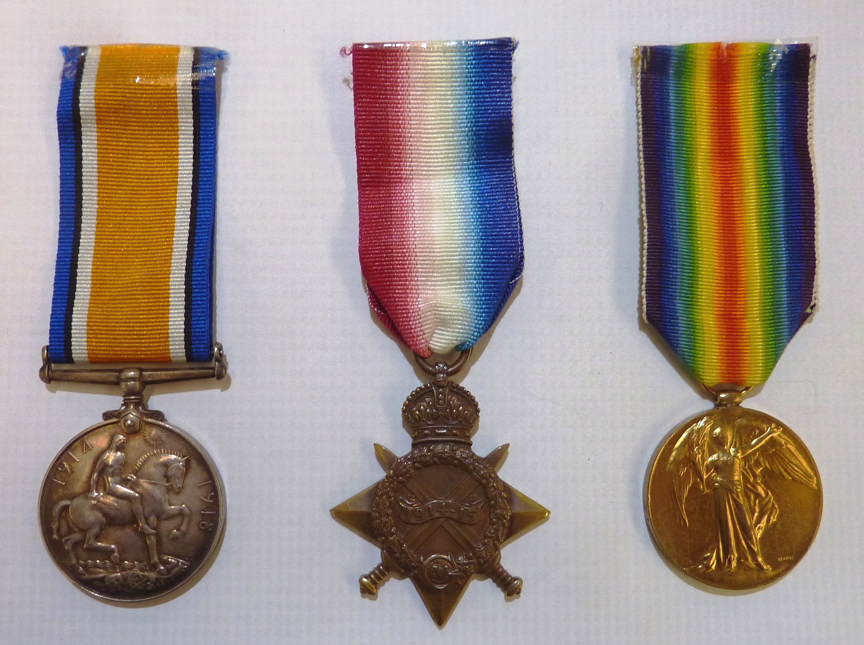 WWI trio comprising of 1914-15 star war medal and victory medal awarded to '180338 J.MONTAGUE PTR.1.