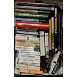 Large selection of military related hardback and paperback books in 1 box mostly relating to WWII