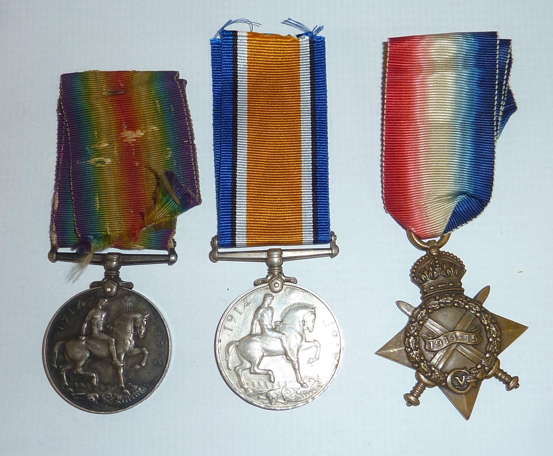 1914-15 star awarded to 18641 PTE W.CHILD.YORKS.L.I' British war medal awarded to '32608 PTE.F.C.