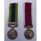 George V/VI pair comprising of George V India general service medal with Burma 1930-32 clasp