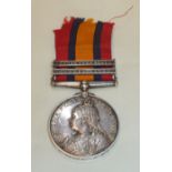 Queens South Africa medal with Orange Free State and Modder River clasps awarded to '1966 PTE.W.