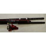 Daiwa fibre glass rod (tip missing) and an Olympic extending rod and a 2 piece Abu rod with