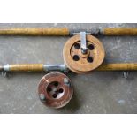 2 piece sea fishing rod with Scarborough type reel and another similar lacking 2nd piece