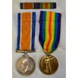WWI pair comprising of war medal and victory medal awarded to '202246 PTE O.J.BROWN WILTS.