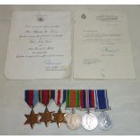 WWII group with ERII exemplary police service medal with certificates,
