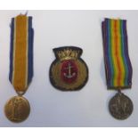 WWI pair comprising of British war medal and victory medal awarded to '4279600, E.S H.WATSON ENGN.