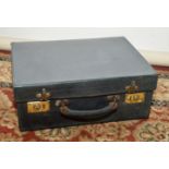 Vintage blue leather travelling case wit