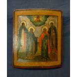 Russian wood panel icon the panel depict