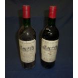 2 bottles of 1974 Chatteau D' Angludet A