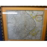 Framed Robert Moden hand-coloured map of